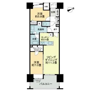 ライオンズ六ッ門サンリヤンタワー【18階】の間取り