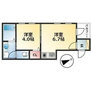 ハーモニーテラス坂井戸【1階】の間取り