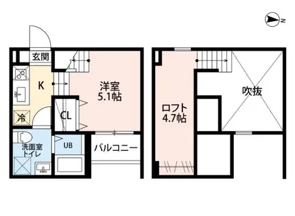 コンソラージュ岩戸【102号室】の間取り