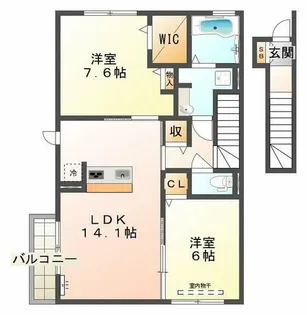 フローラ【2階】の間取り