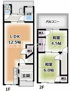 大阪府門真市三ツ島2丁目【テラスハウス】の間取り