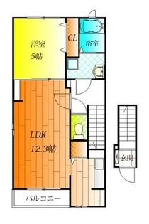 大阪府柏原市法善寺1丁目【アパート】の間取り