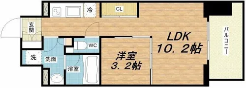 エル・セレーノ天満橋【10階】の間取り