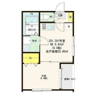 愛知県名古屋市中川区松葉町4丁目【アパート】の間取り