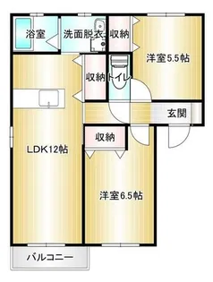 ユニゾン小竹【1階】の間取り