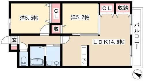 ドルチェ茶屋ヶ坂【1004号室】の間取り