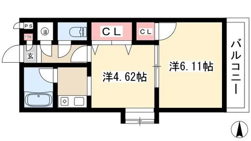 マンション悠山【305号室】の間取り