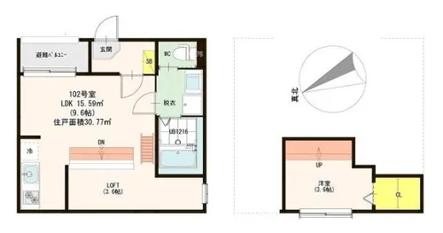 ハーモニーテラス松葉町V【1階】の間取り