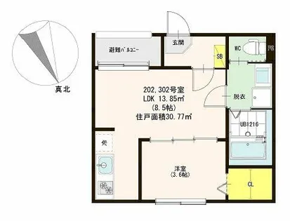 ハーモニーテラス松葉町Ⅴ【2階】の間取り