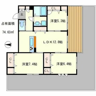 シャーメゾン岩倉南【1階】の間取り
