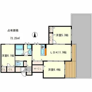 シャーメゾン岩倉南【1階】の間取り