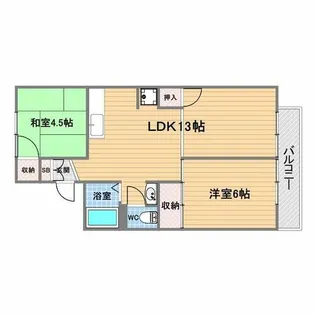 セジュール日野Ⅰ【1階】の間取り