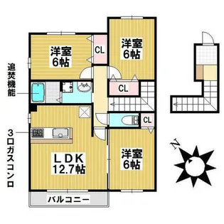 グランハイム B棟【205号室】の間取り