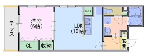 ルテア神足【103号室】の間取り