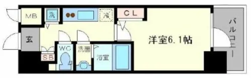 エスリード松屋町SOUTH【10階】の間取り