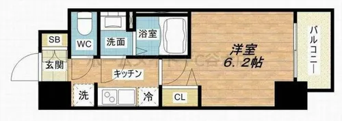 プレサンス難波インフィニティ【6階】の間取り