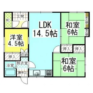 北海道常呂郡佐呂間町字西富【一戸建】の間取り