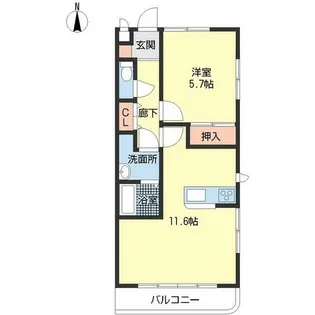 てぃあらSam【0103号室】の間取り