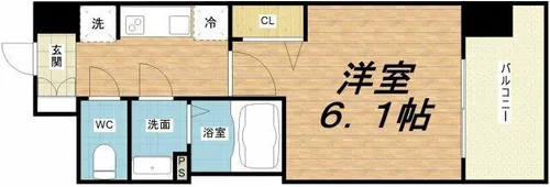プレサンス大国町ブライス【14階】の間取り