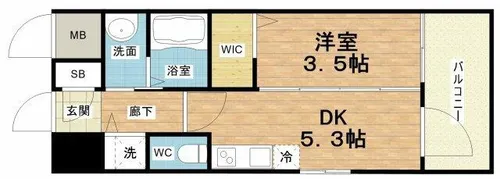 ザウエストマークシティプレミアム【5階】の間取り
