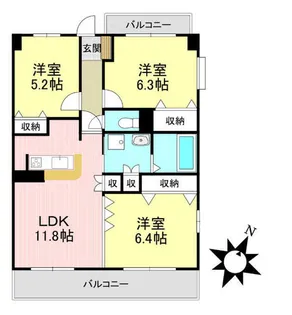 グラスィーユ【301号室】の間取り