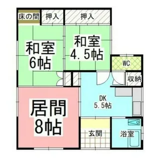 北海道北見市留辺蘂町栄町【一戸建】の間取り