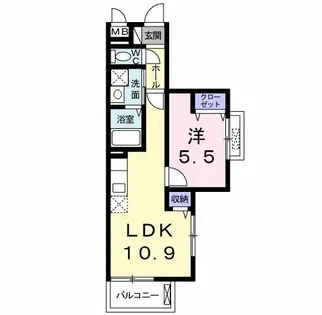 ジェルメ・アビタシオンM・M【2階】の間取り