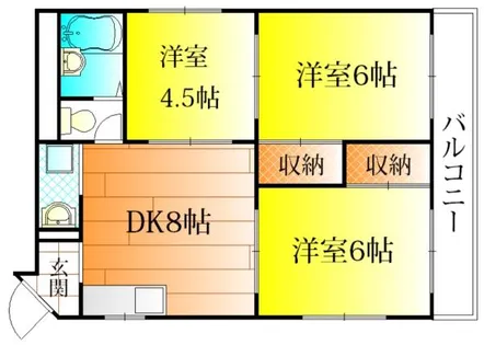 グリーンコーポラス若松【2階】の間取り