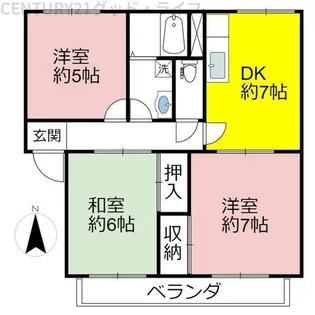 グランドハーティス1号館【202号室】の間取り