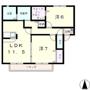 リビングタウン唐崎B棟【2階】の間取り