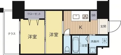 福岡県福岡市中央区清川2丁目【マンション】の間取り