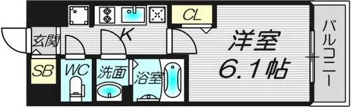 プレサンス上町台筆ヶ崎SOUTH【8階】の間取り