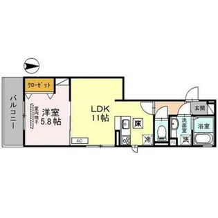 ブランドール椿原【1階】の間取り