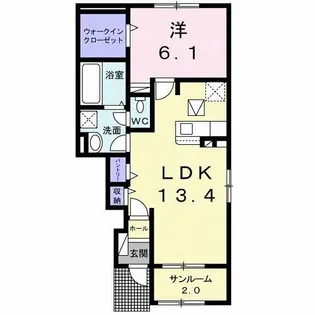 コスモスK【103号室】の間取り