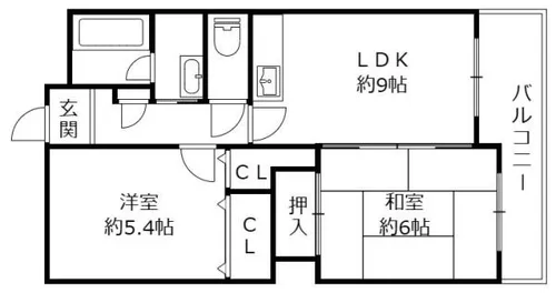 冨波グリーンマンション 野洲市冨波甲【3階】の間取り