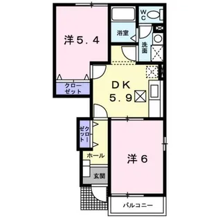 モン ポローニヤ【103号室】の間取り