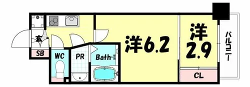 アドバンス三宮ラシュレ【4階】の間取り