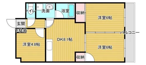 アーバン勝盛【105号室】の間取り