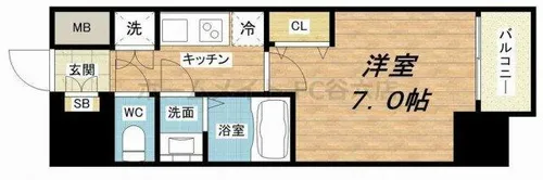 ファーストステージ江戸堀パークサイド【8階】の間取り