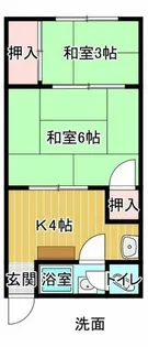 里上アパート【2号室】の間取り