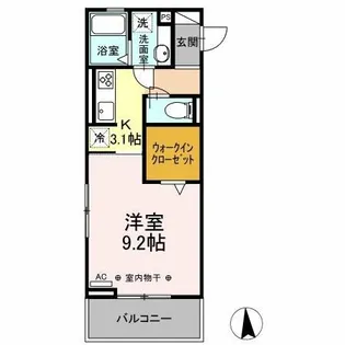 サンテラス与八杁【2階】の間取り