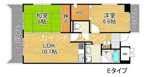 ボヌール御崎【6階】の間取り