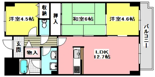 南山寿ガーデン【4階】の間取り