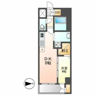 エステムコート名古屋葵【708号室】の間取り