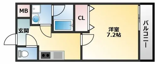 アルベージュ八戸ノ里Ⅱ番館【2階】の間取り