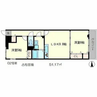 KB.メゾンロータス【1階】の間取り