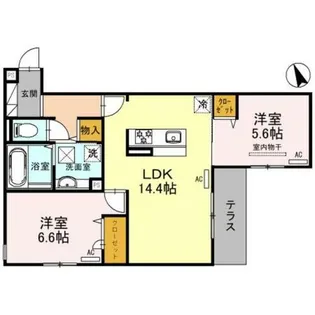 ラ メゾン ピック 緑ヶ丘【1階】の間取り