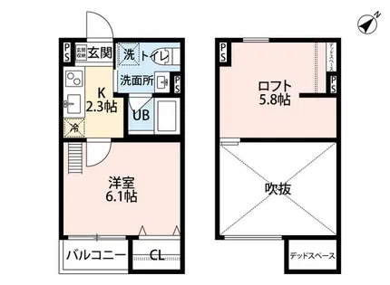 ユニコカーサ【2階】の間取り