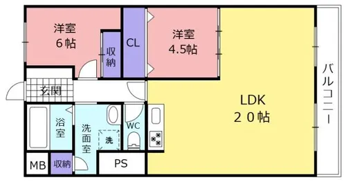 サングレース大和高田【5階】の間取り