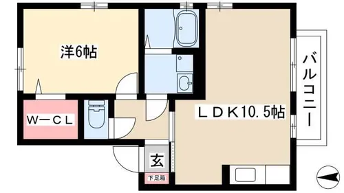 1LDKの間取り画像